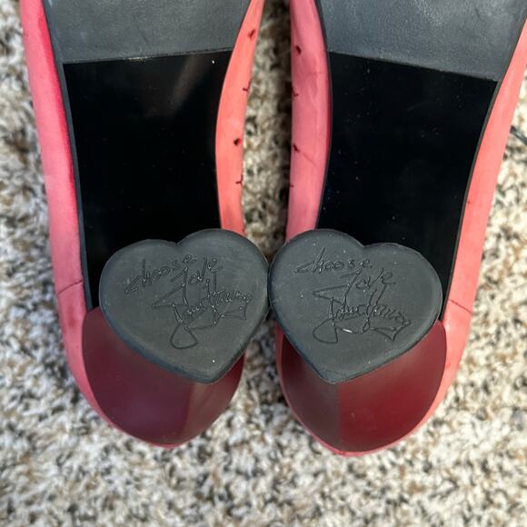 JOHN FLUEVOG Look Out Fascination Lace-Up Leather Heel Pink Oxford Coral Witchy - Picture 10 of 14